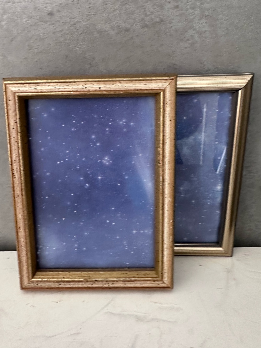 2 VINTAGE silver GOLD WOOD FRAME fits 5x7